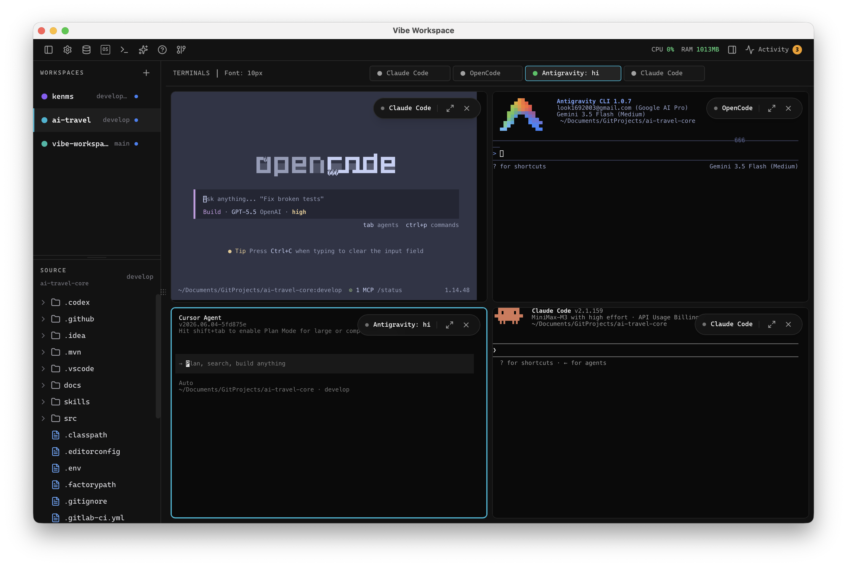 VibeWorkspace workspace overview