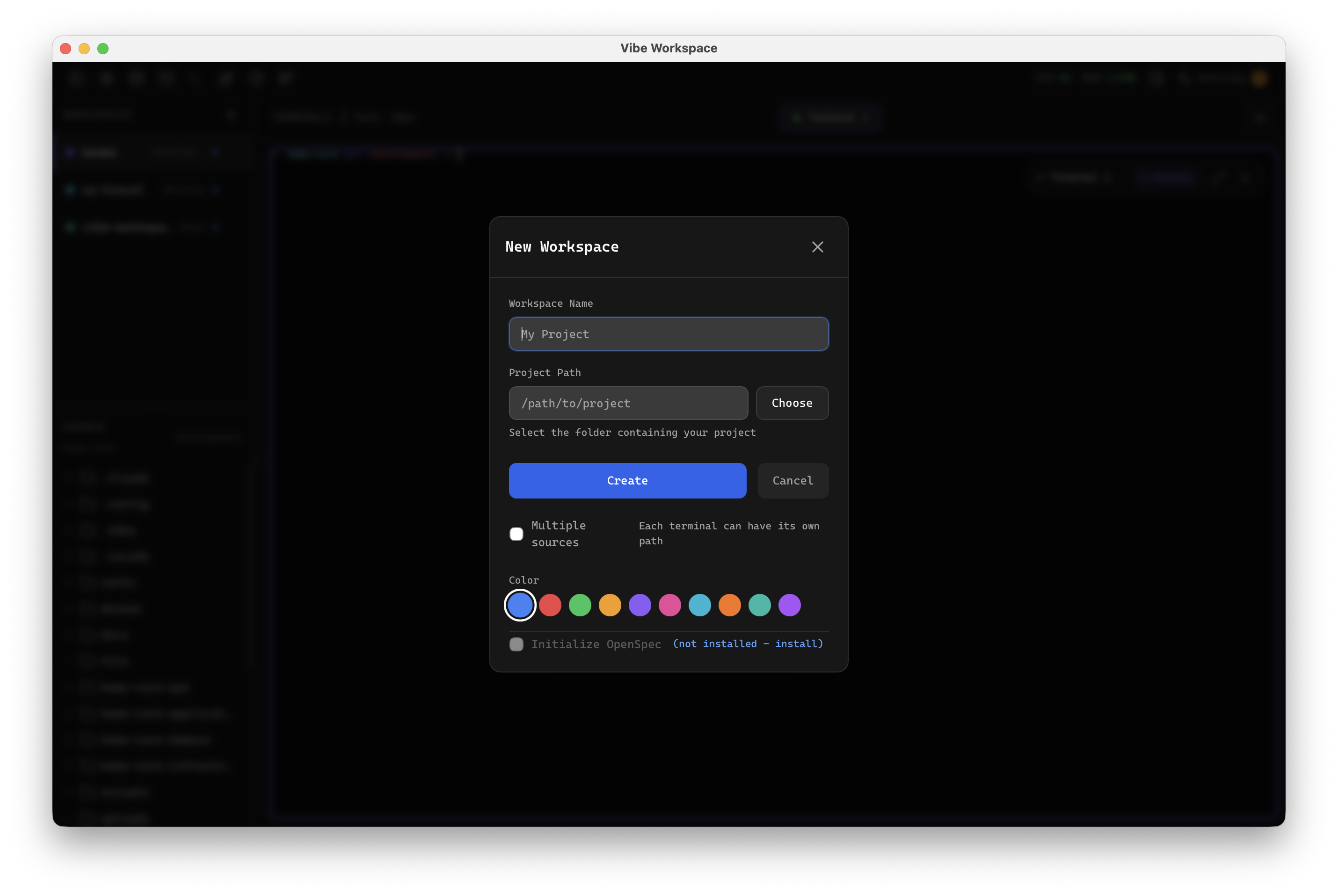 Multiple projects and workspaces